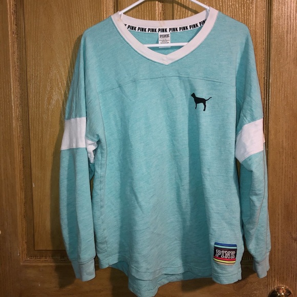 PINK Victoria's Secret Tops - VS PINK crewneck aqua size large